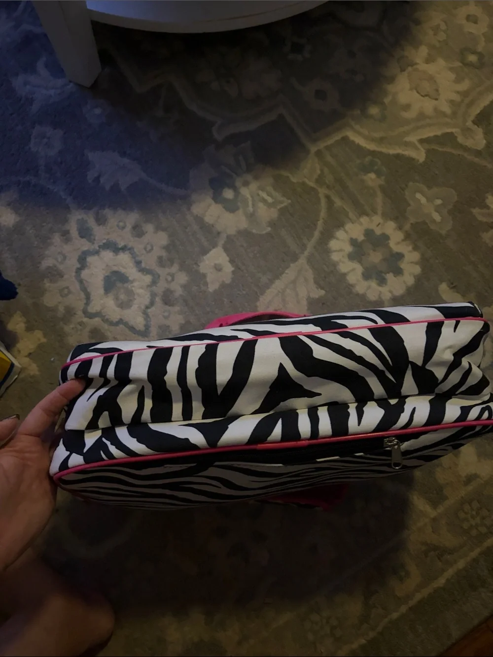 Zebra Print Pink Trim Women's or Kid’s Carry Bag laptop bag
